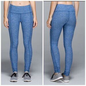 Lululemon Run: Turn Around TightHeathered Rugged Blue Size 6